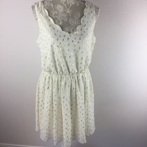 By & By White Gold Sleeveless Dress XL Y2K